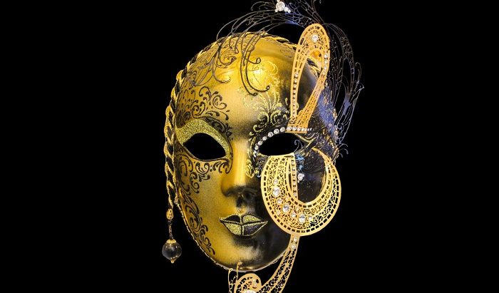 gold costume mask