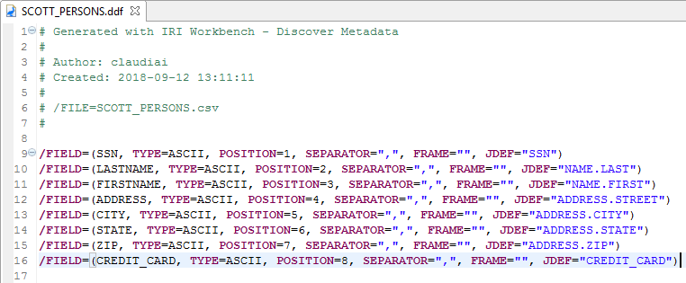 Addition Location Definitions to Metadata, DDF job script generated by Voracity