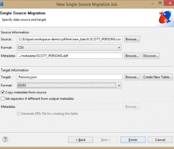 Adding Location Definitions to Metadata, Single Source Migration wizard