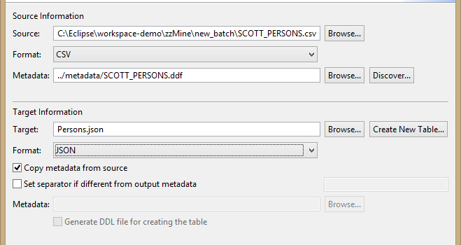 Adding Location Definitions to Metadata, Single Source Migration wizard